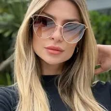Óculos de Sol Feminino Metal da Moda