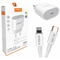 Carregador Turbo A'Gold CA31-2 30W PD USB-C Lightning Original