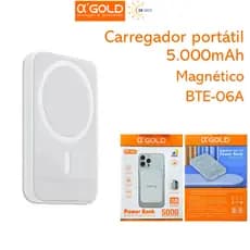 Power Bank A'Gold BTE-06A 5000mAh Magnético Qi Original