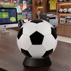 Suporte De Mesa P/ Bola Futebol Basquete Vôlei Branco Preto