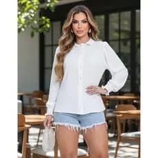 Camisa Feminina Social Duna Gola Polo Elegante