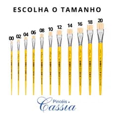 Pincel Cassia 715C Escolar Chato Pintura de Tecido e Artesanato em Geral