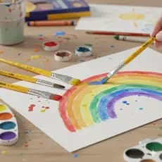 Kit 4 pincel para pintura escolar em guache tela e papel volta as aulas material escolar