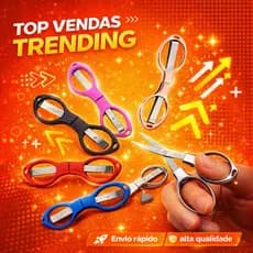 Tesoura Dobrável Portátil com Cabo de plastico e metal Alta Qualidade e Precisa no Corte Versátil