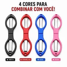 Tesoura Dobrável Portátil Aço Inox Multifuncional Bolso Chaveiro