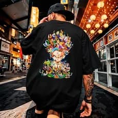 Camiseta Camisa Oversized Unissex Anime Treino Desenho Academia Gola Alta Larga Treino Grande Dbz