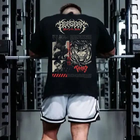 Camiseta Camisa Berserk Musculação Grande Algodão Anime Treino Treino Moda