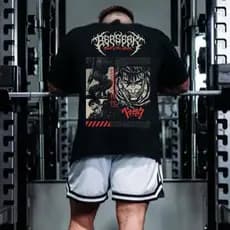 Camiseta Camisa Berserk Musculação Grande Algodão Anime Treino Treino Moda