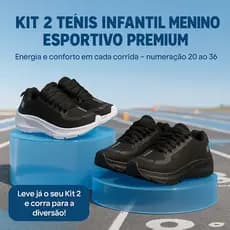 Kit 2 Pares Tênis Infantil Calce Fácil Menino – Conforto, Estilo e Praticidade 24 ao 36 | LEVE JÁ!