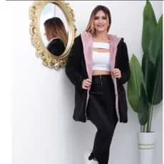 Casaco Sobretudo Teddy  Dupla Face Feminino Inverno ,Frio ,Jaqueta