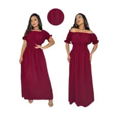 vestido longo feminino, adulto no tecido duna pipoca duas formas de uso , podendo usar estilo ciganinha