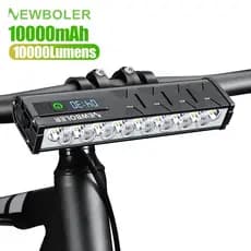 NEWBOLER 10000 Lumens Luz De Bicicleta 10000mAh Conjunto USB Recarregável Farol IPX6 Lanterna De Ciclismo À Prova D'água