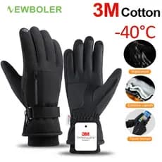 Newboler Luvas De Inverno À Prova D'água Lã Com Tela Sensível Ao Toque Luva Quente Antiderrapante Bicicleta De Dedo Inte