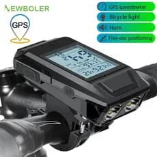 NEWBOLER GPS Velocímetro De Bicicleta Luz 4000Mah Com Buzina Odômetro Faróis À Prova D'água