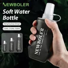 Newboler 150ml 250ml 500ml Running Soft Flask Sports Garrafa De Água Macia TPU Dobrável Adequada Para Maratona Off Road