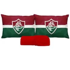 JOGO DE LENÇOL CASAL 3 PEÇAS DE LUXO FLUMINENSE FRONHA TRAVESSSEIRO LENÇOL COM ELASTICO ADULTO