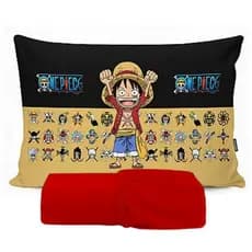 JOGO DE LENÇOL SOLTEIRO INFANTIL DE LUXO ONE PIECE FRONHA TRAVESSEIRO LENÇOL DE ELASTICO