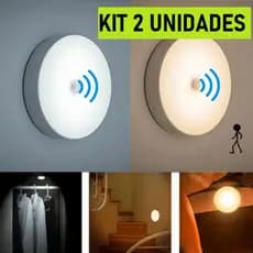 Kit Com 2 Luminaria Lampada Spot Sensor Presença Indução Inteligente Branco Frio E Branco Quente (2 em 1)