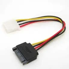 Cabo Fêmea Do Adaptador Motorista De Alimentação De 4Pin Para Macho Molex IDE SATA 15Pin