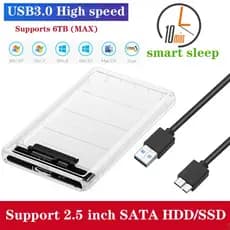 Nova Capa Transparente De 2.5 Polegadas USB3.0 Disco Rígido SSD HHD Gabinete/suppots 6 Tb (MAX)