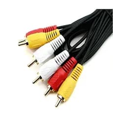 Cabo AV 3RCA Macho Áudio Vídeo Composto Amarelo/Vermelho/Branco TV HDTV DVD