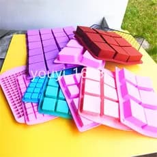 Molde quadrado de Silicone, molde quadrado para bolo, cubo de gelo, Chocolate, sabonete artesanal