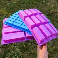 Molde de Silicone retangular bloco longo molde de gelo bolo geléia molde ferramenta de cozinha