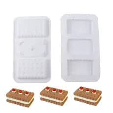 Forma de biscoito quadrado Mousse molde sanduíche bolo pitada molde de Silicone ferramenta de cozimento de Chocolate