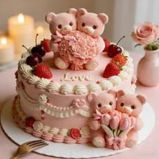 Urso molde de Silicone segurar flor urso Mousse bolo decoração molde diy urso bandeja de gelo molde