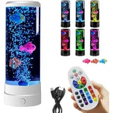Lâmpada De Peixe Sensorial Para Bebê , Tanque De Peixes , Lâmpadas Crianças , Aquário Com Luz Noturna Humor De Mesa LED