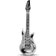 Guitarra Inflável Prateada | Suporte De Guitarras Explodidas Decorações De Festas Musicais Instrumento De Sopro 37 Poleg