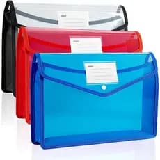 Pasta De Arquivo Expansível De Plástico , Pastas Para Documentos , Envelopes Transparentes Com Fecho Elástico , Suporte