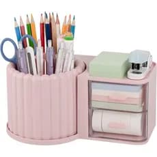 360 ° Porta-Canetas Giratório Organizador De Mesa Com 7 Slots Gaveta Copo De Lápis Removível Suprimentos E Acessórios De
