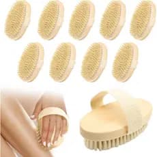10 Peças Escovas Secas Para O Corpo Escova Seca Corporal Esfoliante Banho De Chuveiro Melhoria Da Circulação Traseira Pe