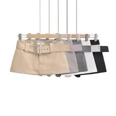 Saias mini Y2K para mulheres, moda coreana vintage, saias cargo pretas para mulheres, saias cargo de verão 2024 com cint
