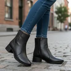 Bota Feminina Cano Curto Salto Baixo Elegante e Confortável