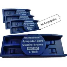 Kit 4 Apagador para Quadro Branco MP3100 com Imã Masterprint Apagadores Para Quadro Branco