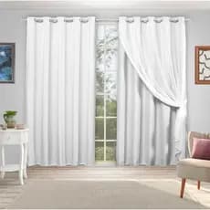 Cortina 4,00 X 2,60 Forro De Microfibra  Voil Liso Quarto Ou Sala - Oferta
