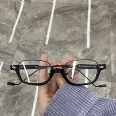 [-0 ° ~-400] Óculos Retrô De Meia Armação Inferior Dentro Da Ocular Lisa Do Vento Para Homens E Mulheres Espelho De Luz Plana anti-Radiação De Pequena Transparente Azul
