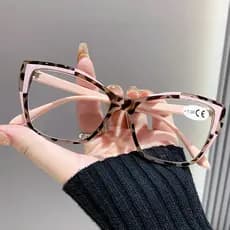 【 + 100 ° ~ + 400 Óculos Anti-Reflexo Olho De Gato Da Moda Com Proteção De Luz Azul Para Mulheres-Parece Mais Jovem , Fi