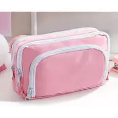 Estojo Kawaii Rosa - Design Adorável, Espaçoso e Material Premium