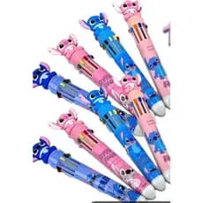 Canetas Esferográficas Stitch 10 Cores Coloridas | Escrita Suave, Criativa e Divertida
