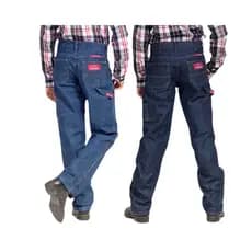 Kit 2 Calças Jeans Infantil Juvenil Country Carpinteiro Lycra Confortável Costura Reforçada