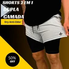 Shorts Masculino Treino Academia com Forro