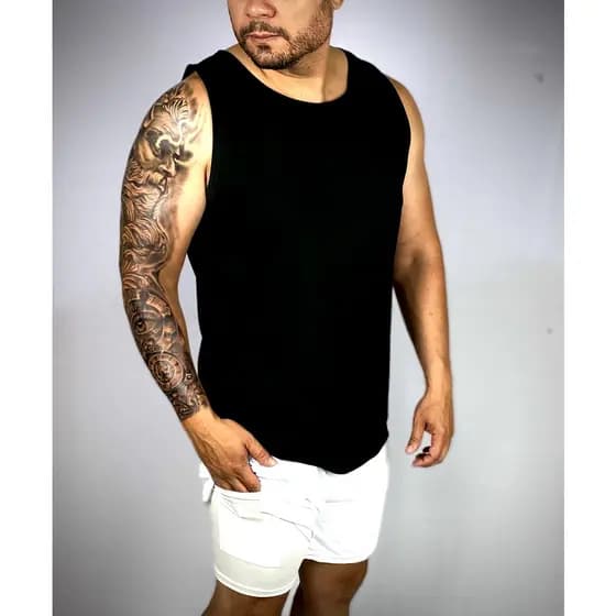 Conjunto Fit Masculino Regata + Shorts Forrado