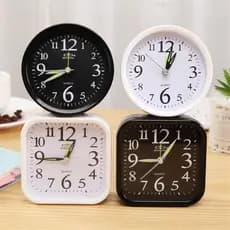 Despertador Redondo E Quadrado Relógio De Cabeceira Mesa Bateria Analógico Despertador Snooze Para Casa