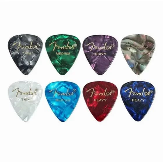 Kit 4 Palhetas Fender Violão Ou Guitarra 0.46 0.58 0.71 0.96 Mm