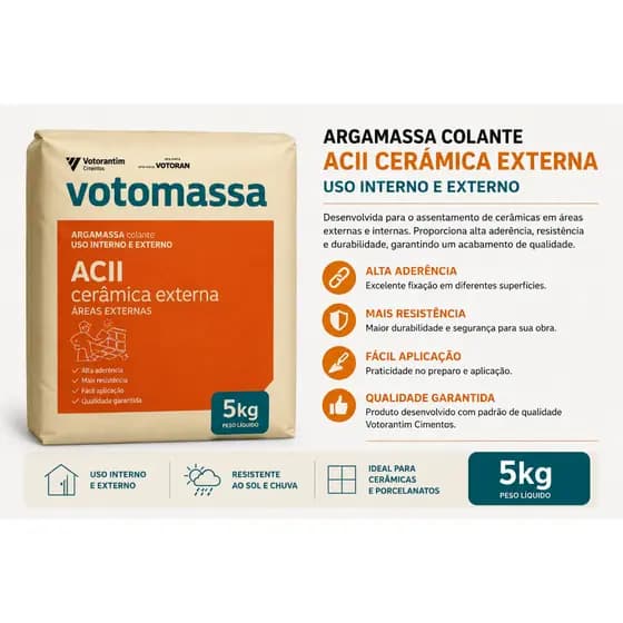 Argamassa Ac2 Externa e Interna 5 KG VOTORAM