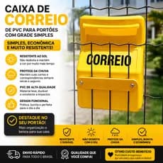 Caixa para correspondência, Carta, Correios, Caixinha plástica  16x19x15 Amarela