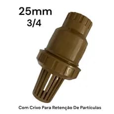 Valvula De Retenção Soldavel Pé Com crivo 25mm (3/4) Para Poço Com União